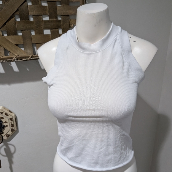 Athleta Renew Seamless Racerback Tank size small white ribbed - Picture 5 of 9